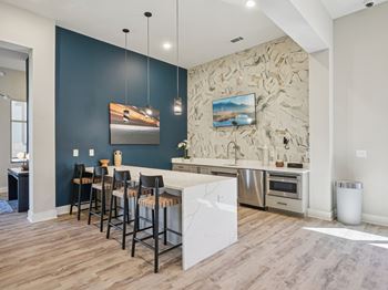 Kitchen with white island